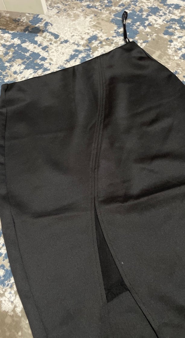 Siyah Uzun Kalem Etek Yırtmaçlı - Görsel 3