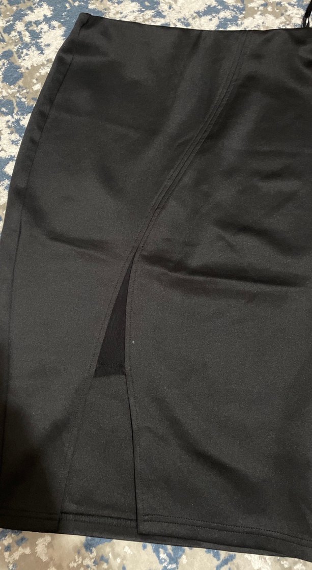 Siyah Uzun Kalem Etek Yırtmaçlı - Görsel 2