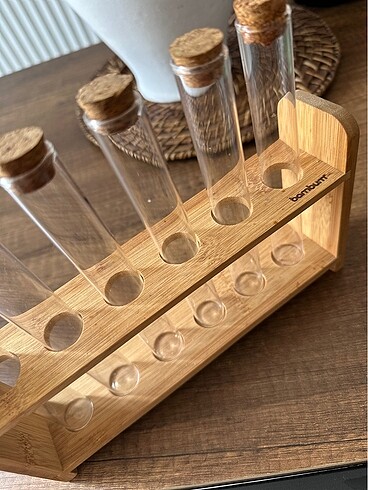 Beden 6 lı bambum baharat tüpü standı