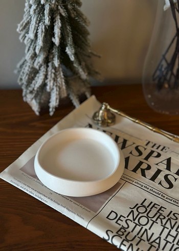 Beyaz Yuvarlak Dekoratif Tabak - Görsel 2