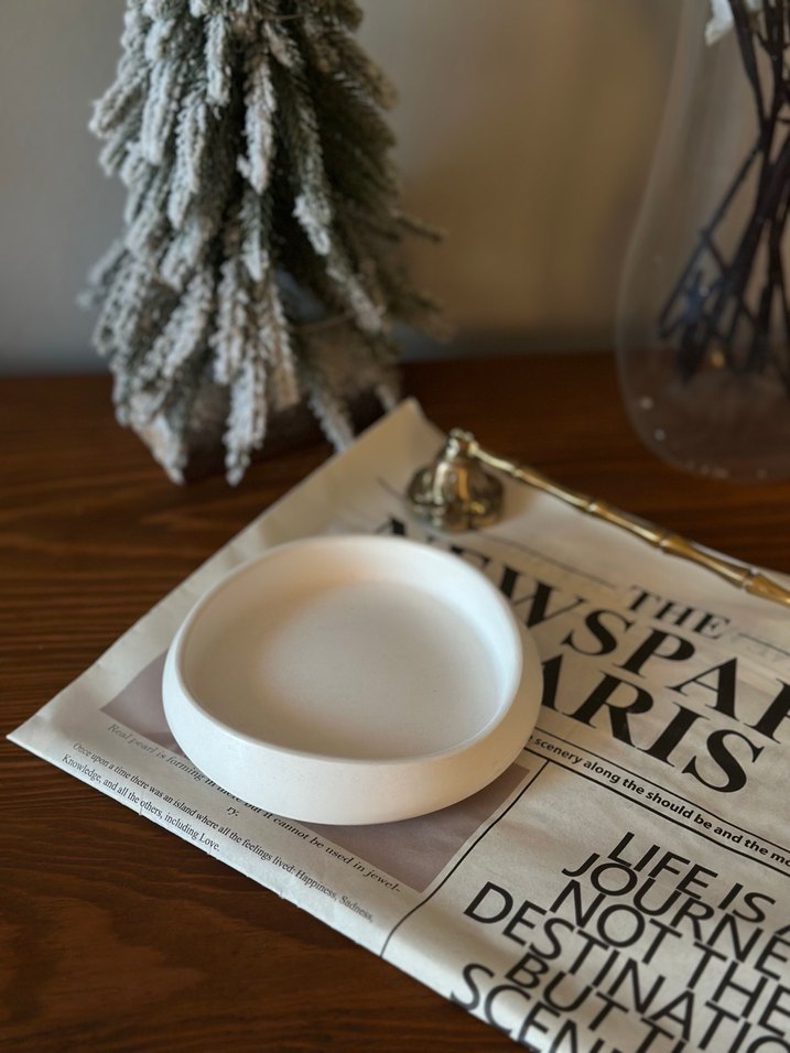 Beyaz Yuvarlak Dekoratif Tabak - Görsel 2