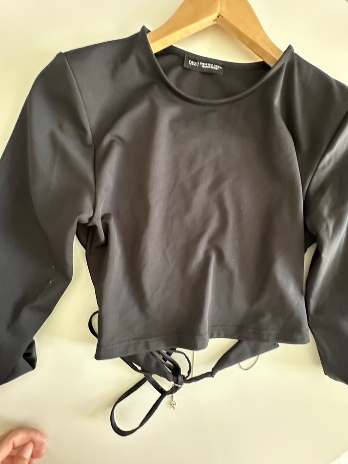 Sırt zincir Detaylı bluz - Görsel 4