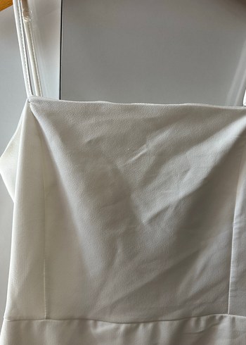 Beyaz kısa ince askılı Günlük veya özel Elbise - Görsel 2