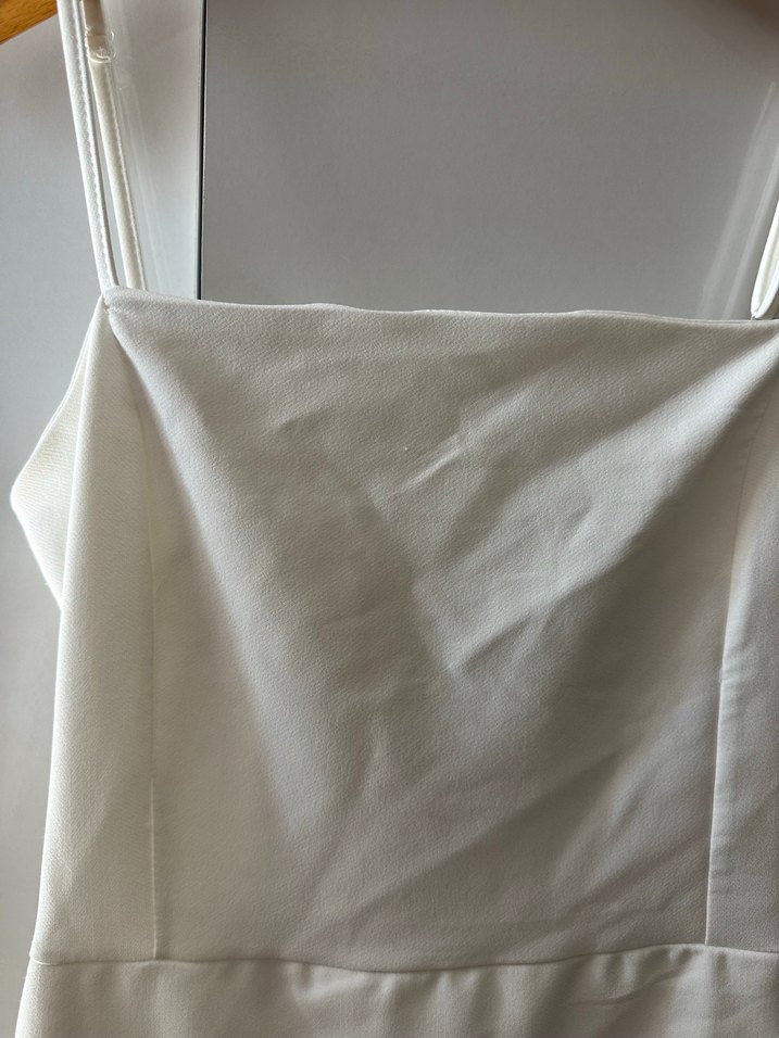 Beyaz kısa ince askılı Günlük veya özel Elbise - Görsel 2