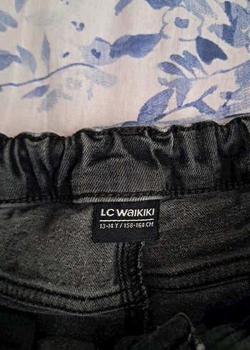 Gri Bağcıklı Salaş Kadın Kot Pantolon - Görsel 3