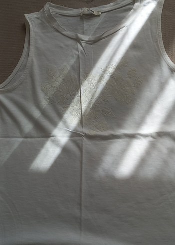 Colins Nakışlı Dantel Detaylı Beyaz Kolsuz Bluz - Görsel 5