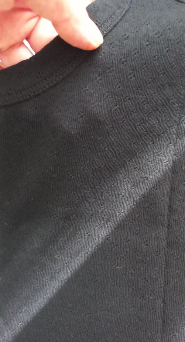 Siyah Kolsuz kadın tişört - Görsel 3