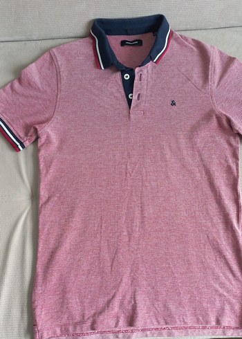 Jack jones pembe Pamuklu Polo Yaka Erkek Tişört - Görsel 4