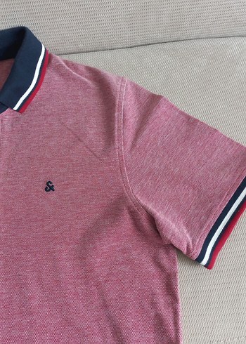 Jack jones pembe Pamuklu Polo Yaka Erkek Tişört - Görsel 3