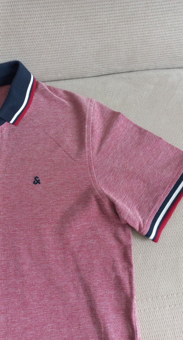 Jack jones pembe Pamuklu Polo Yaka Erkek Tişört - Görsel 3