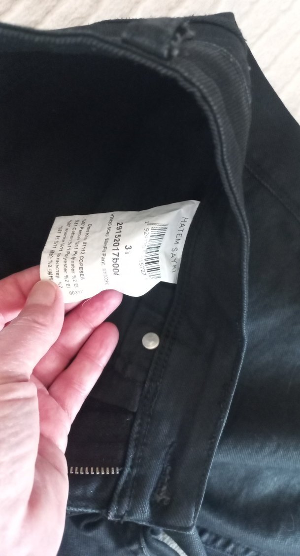 HATEMOĞLUSiyah Slim Fit Erkek Kot Pantolon 31/32 - Görsel 4