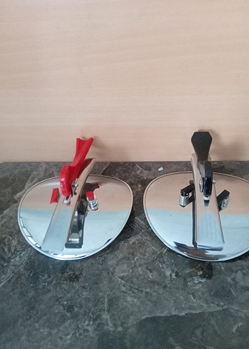 Kırmızı ve Gri Saplı  düdüklü Tencere Kapakları - Görsel 2