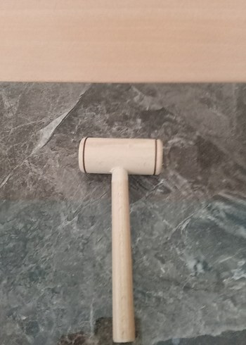 Bej Ahşap Oyuncak Çekiç - Görsel 2