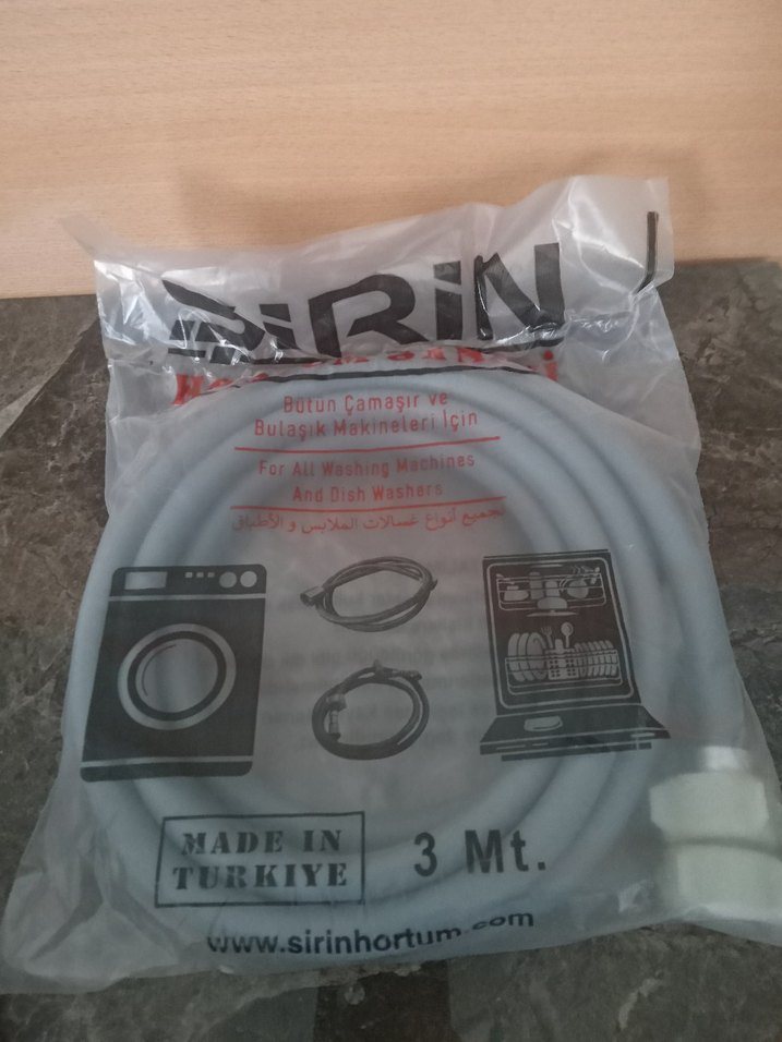 3 Metre Gri Bulaşık ve Çamaşır Makinesi Hortumu - Görsel 2