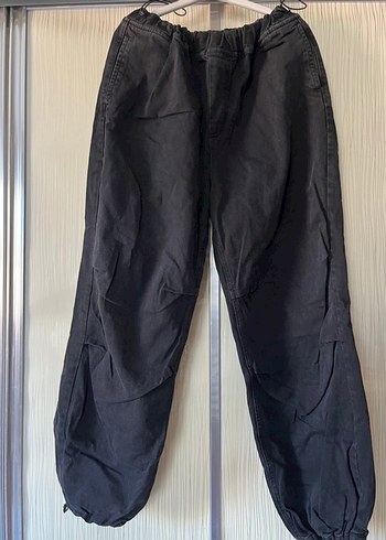 Kadın Siyah Bol Kesim jean Pantolon