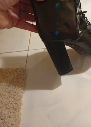 Siyah ruganStiletto Topuklu Gotik Kadın Bot - Görsel 3