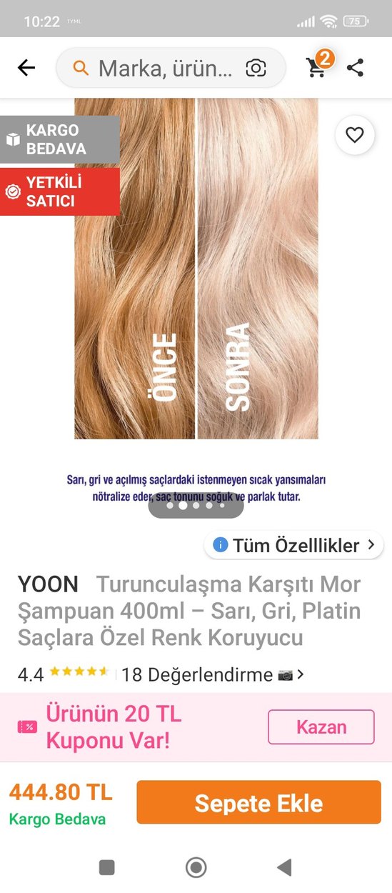 Yoon Mor Şampuan Blonde Silver 400 ml - Görsel 2