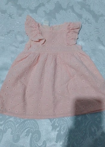 Pembe Nakışlı Fırfırlı Kız Elbisesi - Görsel 4