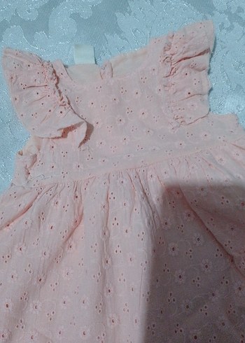 Pembe Nakışlı Fırfırlı Kız Elbisesi - Görsel 2