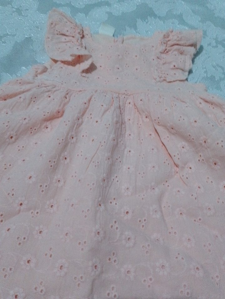 Pembe Nakışlı Fırfırlı Kız Elbisesi - Görsel 3