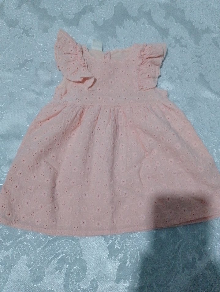 Pembe Nakışlı Fırfırlı Kız Elbisesi - Görsel 4