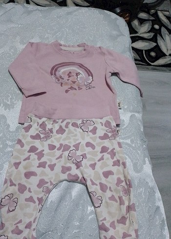 Uzun Kollu Pembe Bebek Kız Takımı Dantel Detaylı - Görsel 4