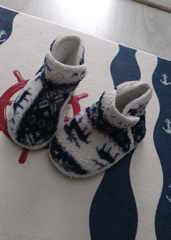 erkek Çocuk Renkli Bağlama Desenli Sıcak Ev Terliği - Görsel 2