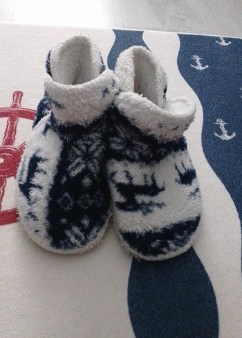 erkek Çocuk Renkli Bağlama Desenli Sıcak Ev Terliği - Görsel 3