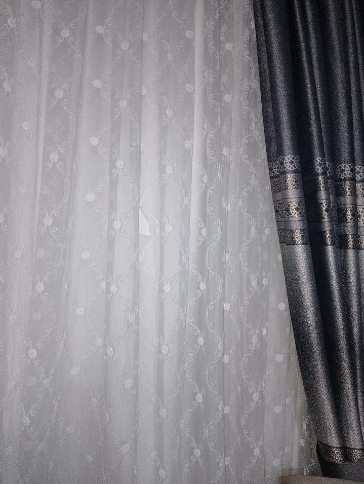 Nakışlı Beyaz krem Perde - Görsel 3