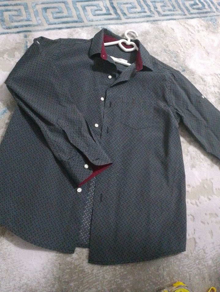 Gri Regular Fit Uzun Kollu Erkek çocuk  Gömlek - Görsel 4