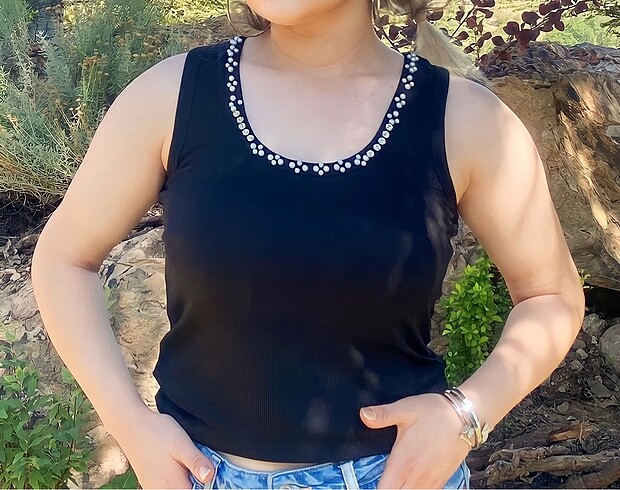 Bluz taşlı
