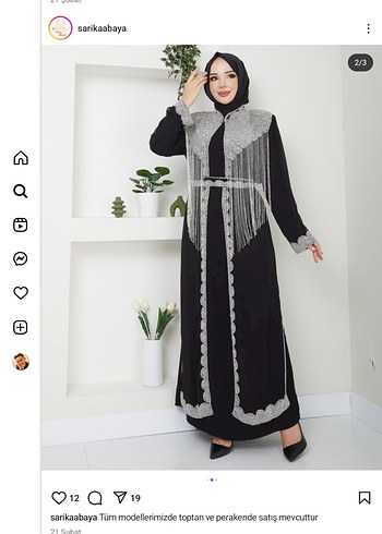 44 Beden siyah Renk işlemeli abaya