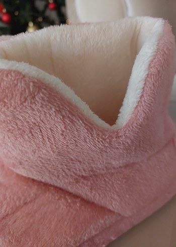 Kızlar için Pembe Sıcak Kürklü Ev Terliği - Görsel 3