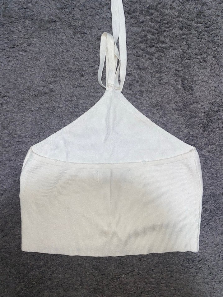 Krem boydan bağlamalı crop - Görsel 2