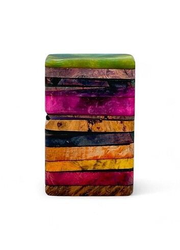 Beden Zippo çakmak renkli epoksi ahşap