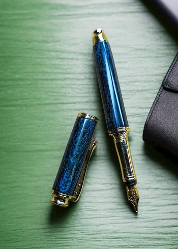 Renkli Ahşap Desenli Metal Kalem dolma kalemi epoksi seti - Görsel 2