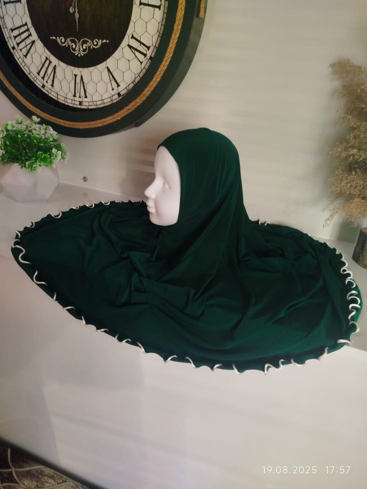 Kahverengi vizon uzun namaz hazır başörtü - Görsel 2