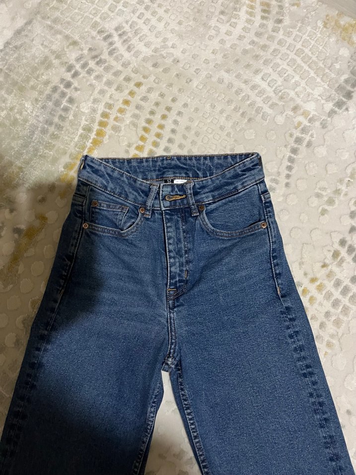 Kadın Mavi Denim Midi Boy Kot Pantolon - Görsel 2
