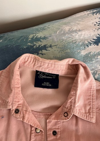 Pembe Düğmeli Uzun Kollu Kız gömlek - Görsel 3