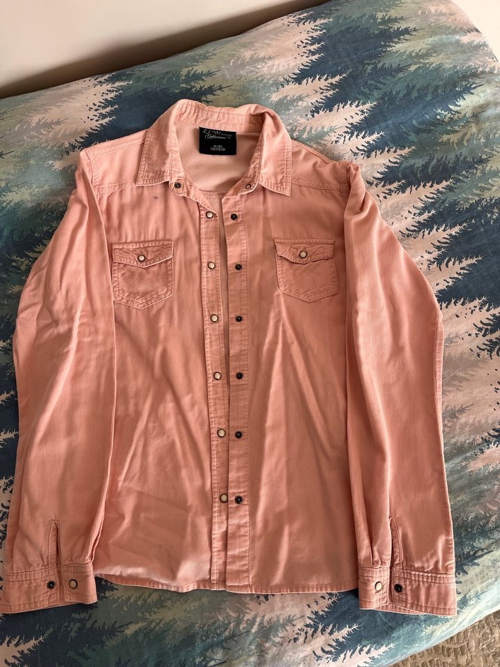 Pembe Düğmeli Uzun Kollu Kız gömlek - Görsel 2