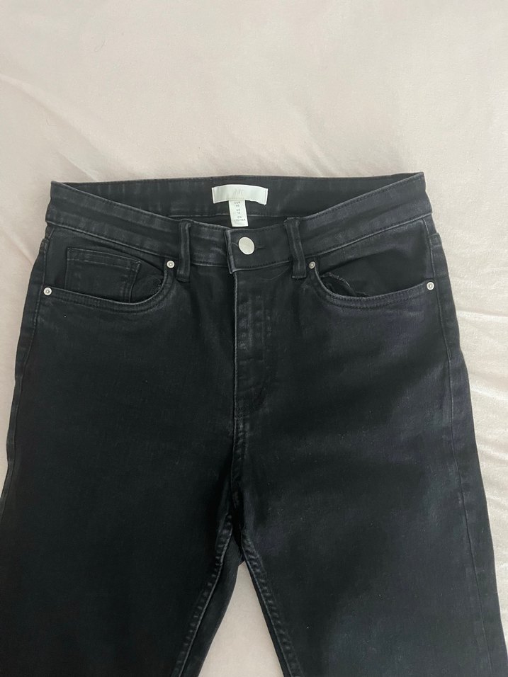 Siyah Kadın Regular Fit Midi Kot Pantolon - Görsel 2