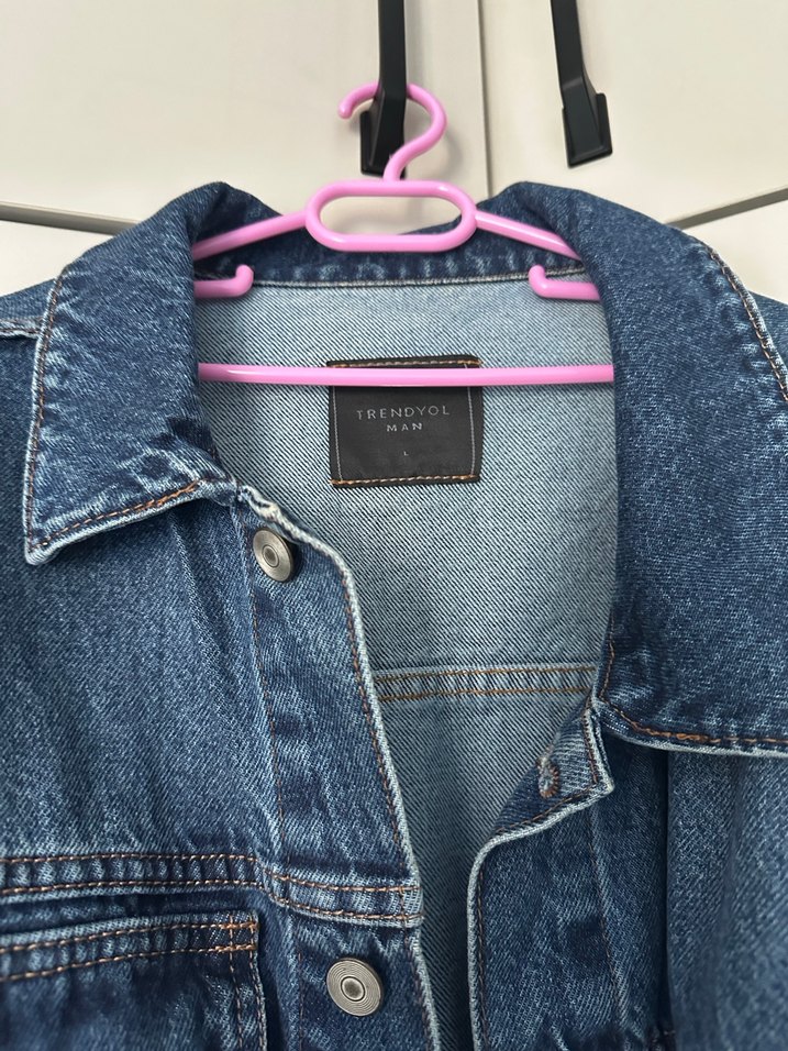 Erkek Lacivert Düğmeli Denim Ceket - Görsel 2