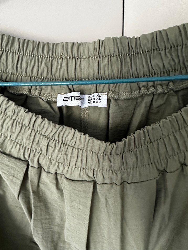 Kadın Haki Uzun Keten Pilili Etek - Görsel 3