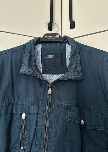 Erkek Lacivert Denim Fermuarlı Ceket - Görsel 2