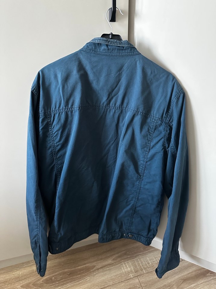 Erkek Lacivert Denim Fermuarlı Ceket - Görsel 3