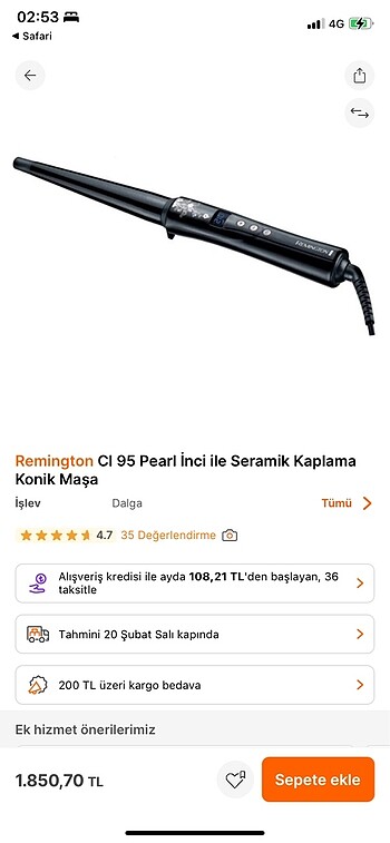 Remington Konik saç maşası