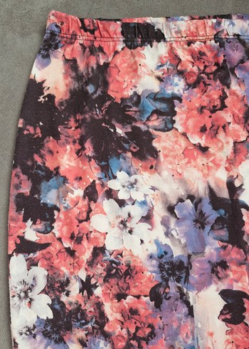 Forever 21 Forever 21 Renkli Çiçek Desenli Midi Kalem Etek