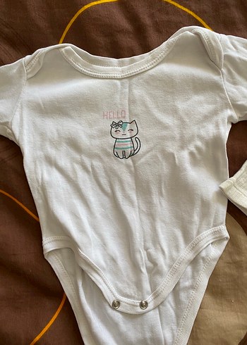 Beyaz Uzun Kollu Pamuklu Bebek Zıbını - Görsel 2