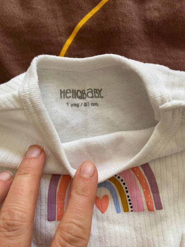 Beyaz Uzun Kollu Pamuklu Bebek Zıbını - Görsel 4