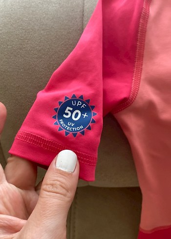 Decathlon Kısa Kollu, Nabaiji Baskılı Pembe Mayo